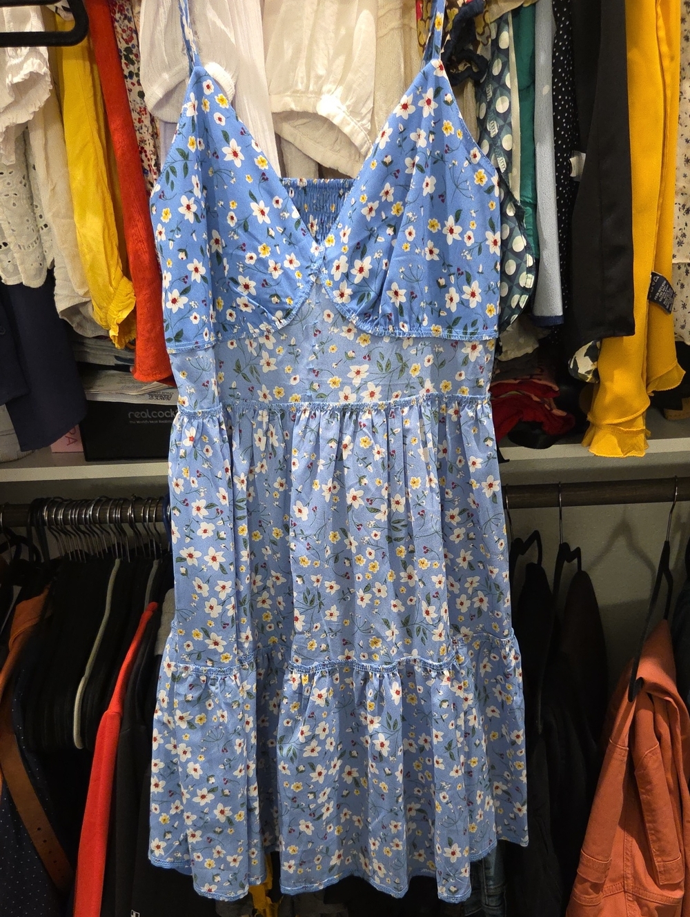 Blue Floral Tiered Sundress for Girls